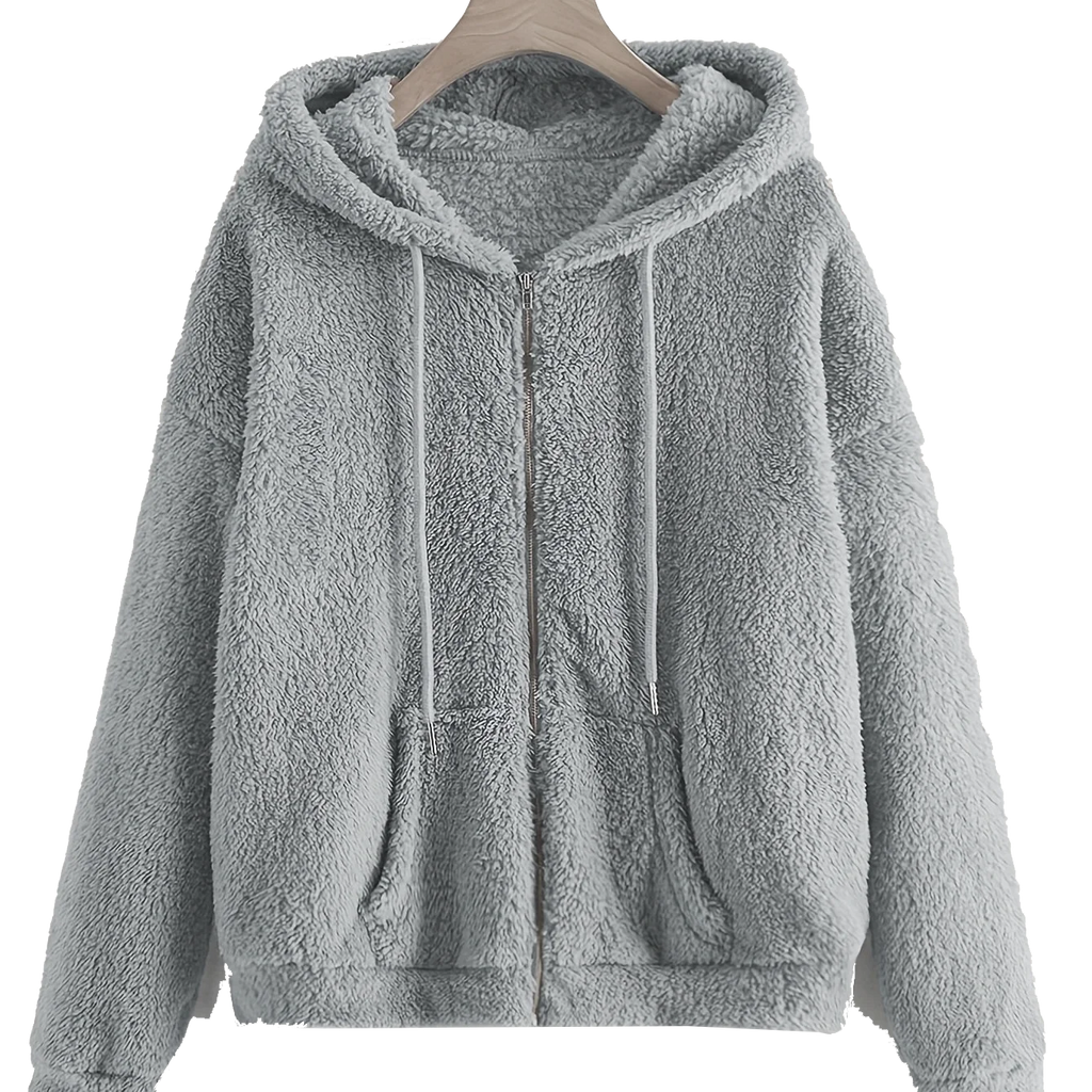 Elegant Hooded Fleece Jacket for Women - Cozy and Stylish