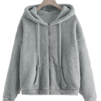 Elegant Hooded Fleece Jacket for Women - Cozy and Stylish