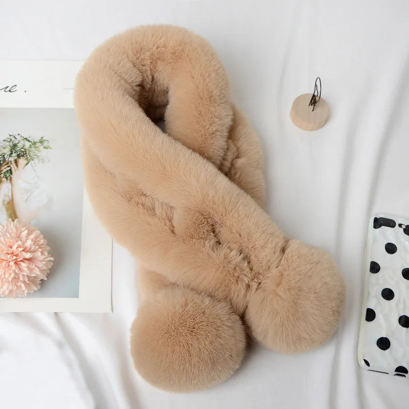 Plush Faux Rabbit Fur Winter Neck Warmer