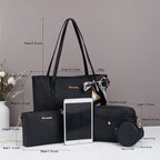 Wave pattern daily commuting large capacity tote bag handbag four piece set fashion trend personality change camera bag