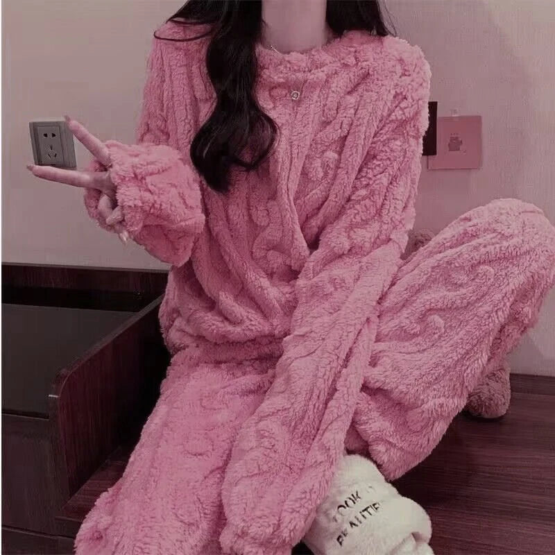 Cozy Velvet Winter Pajama Set for Women