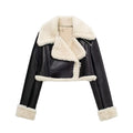 Chic Faux Leather Short Jacket - Warm & Stylish