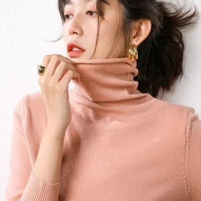 Elegant Turtleneck Slim Fit Women's Knit Sweater