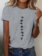Women'S Casual Sunflower Print T-Shirt Short Sleeve Crew Neck Top Perfect for Summer Casual Wear Sunflower Graphic Tee