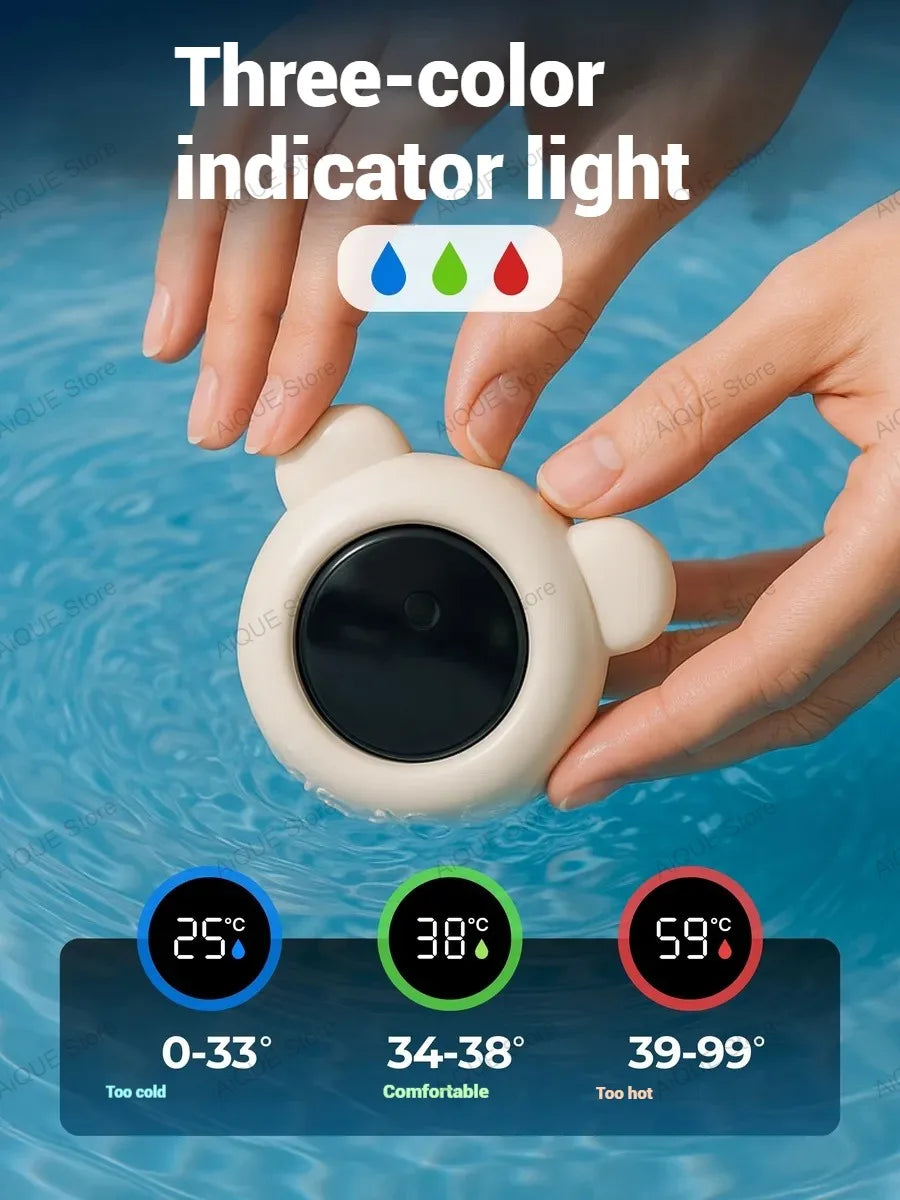 AiQUE Touch control Baby Bath Temperature Monitor LED Display Bath Thermometer Cartoon Digital Water Temperature Meter