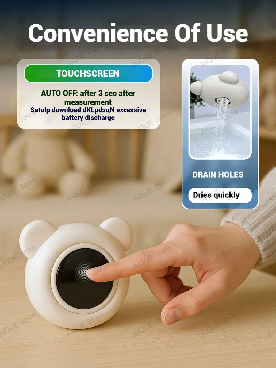 AiQUE Touch control Baby Bath Temperature Monitor LED Display Bath Thermometer Cartoon Digital Water Temperature Meter