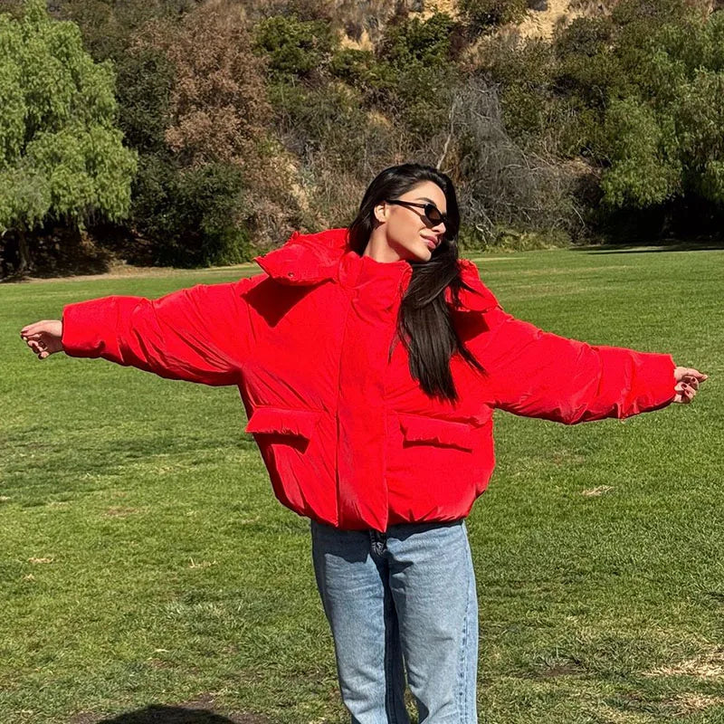 Elegant Women's Hooded Cotton Padded Coat - Cozy Winter Essential