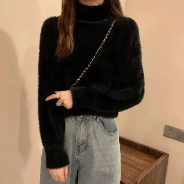 Elegant Minimalist Mohair Sweater for Women