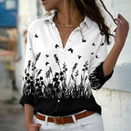 Elegant Women's Loose Fit Floral Blouse
