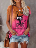 Chic Heart Print Oversized T-Shirt for Women