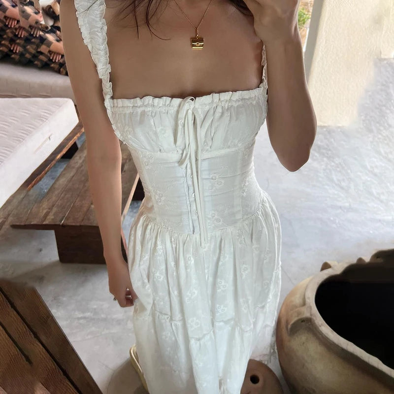 WhereMery Temperament Sexy Backless Maxi Dress Hollow Out Mesh Ruched Halter Long Dresses Elegant Women Autumn For 2024 Vestidos