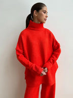 Elegant Minimalist Turtleneck Sweater Set for Women