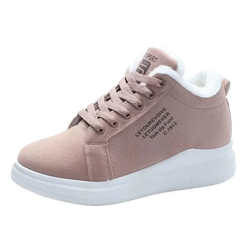 New Winter Velvet Flat Sneakers for Women Fashionable and Comfortable Snow Shoes Thickened and Warm Student Casual Cotton Shoes