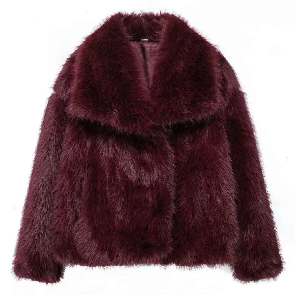 Elegant Faux Fur Women's Jacket - Cozy & Stylish