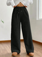 Chic Plush Drawstring Pants - Ultimate Cozy Elegance