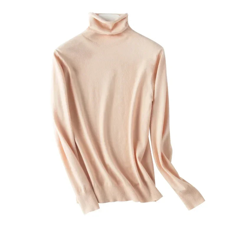 Elegant Turtleneck Slim Fit Women's Knit Sweater