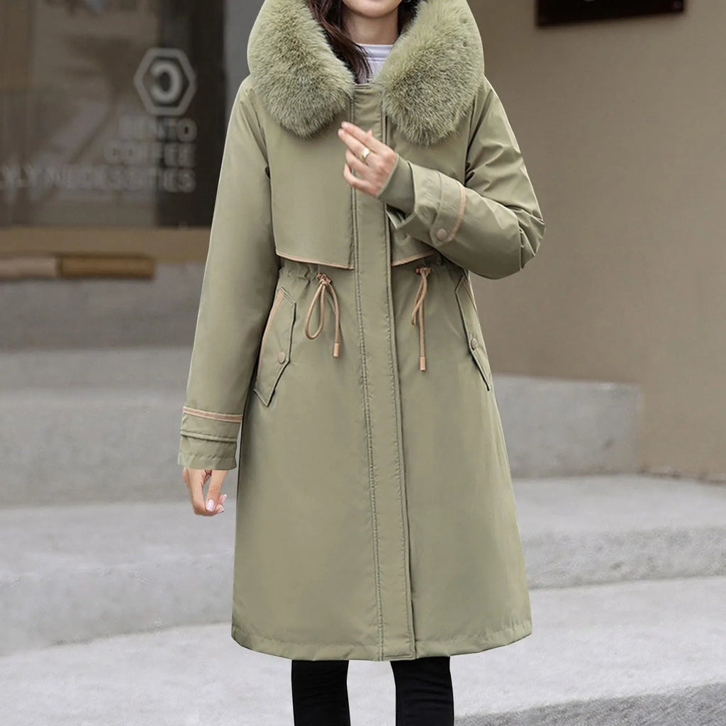Elegant Women's Winter Cotton Parka with Hood