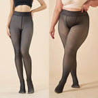 2025 120kg quente inverno collants plus size sexy meia-calça feminina meias falsas efeito de pele grosso translúcido collants leggings
