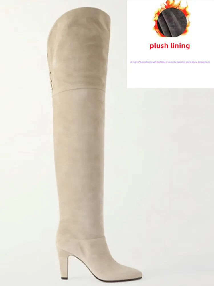 Chic Suede Knee-High Boots for Winter Elegance