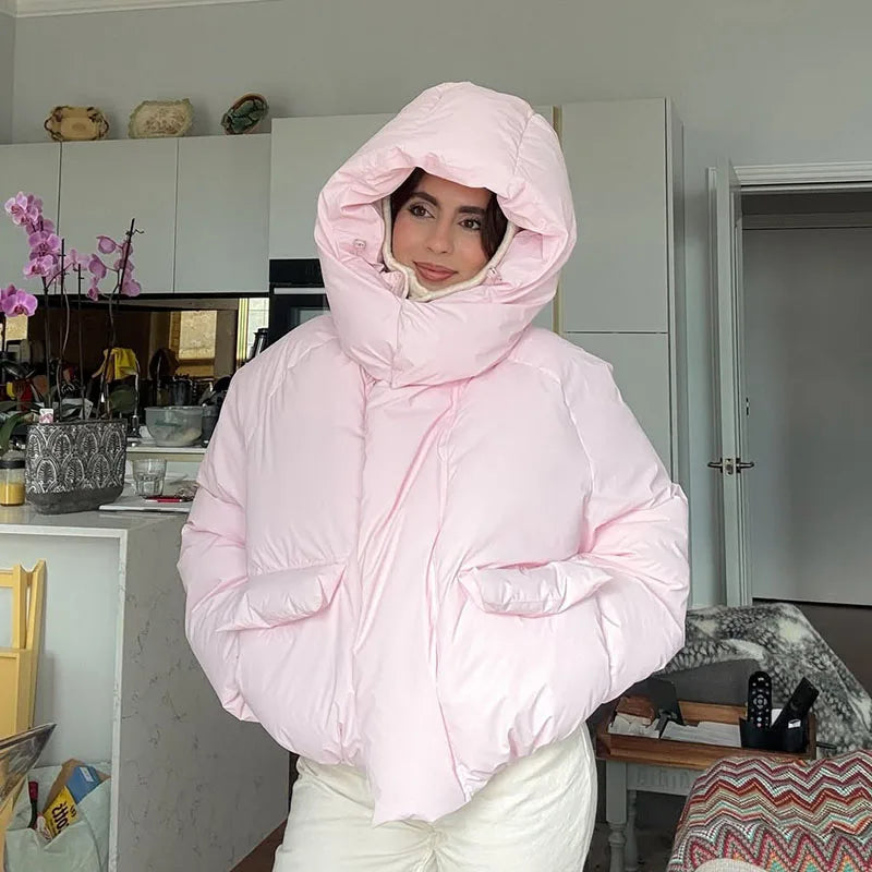 Elegant Women's Hooded Cotton Padded Coat - Cozy Winter Essential