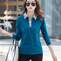 Chic Women's Long Sleeve Polo Collar Top