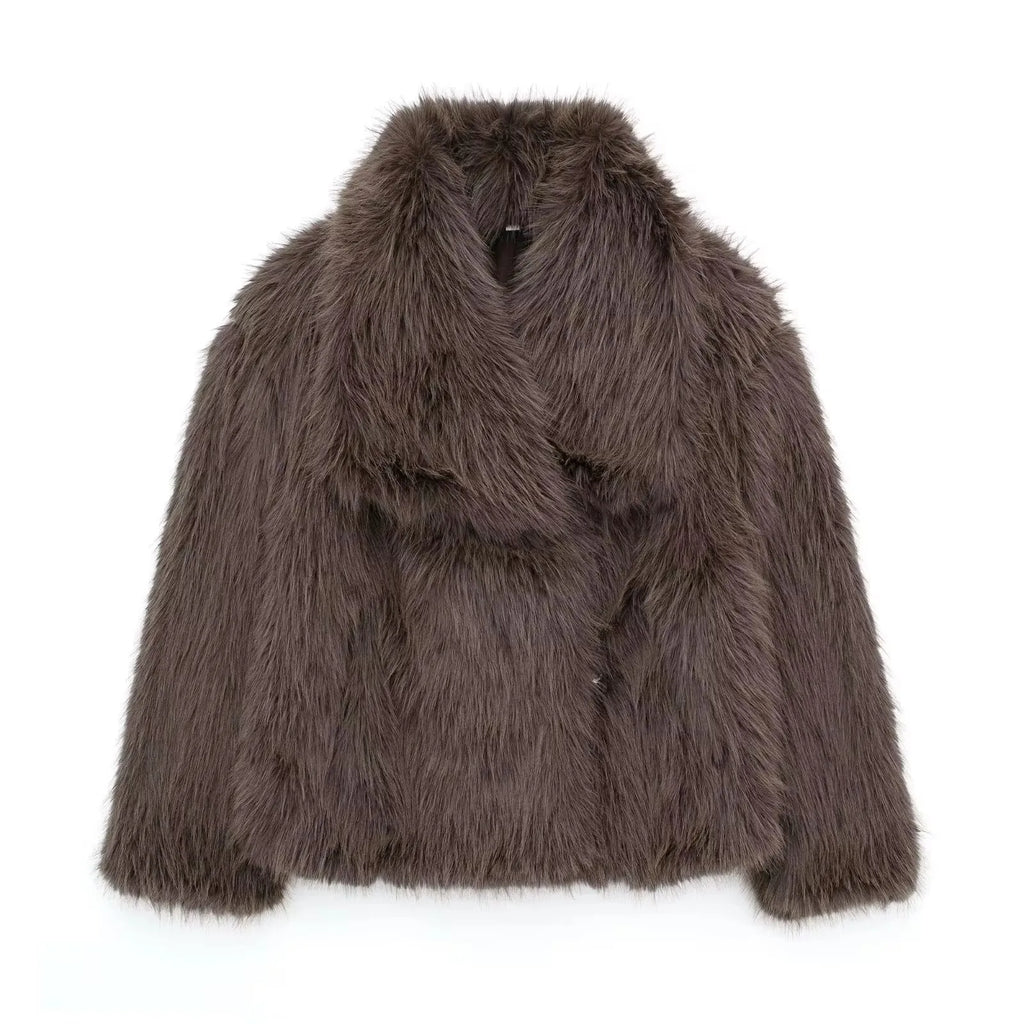 Elegant Faux Fur Women's Jacket - Cozy & Stylish