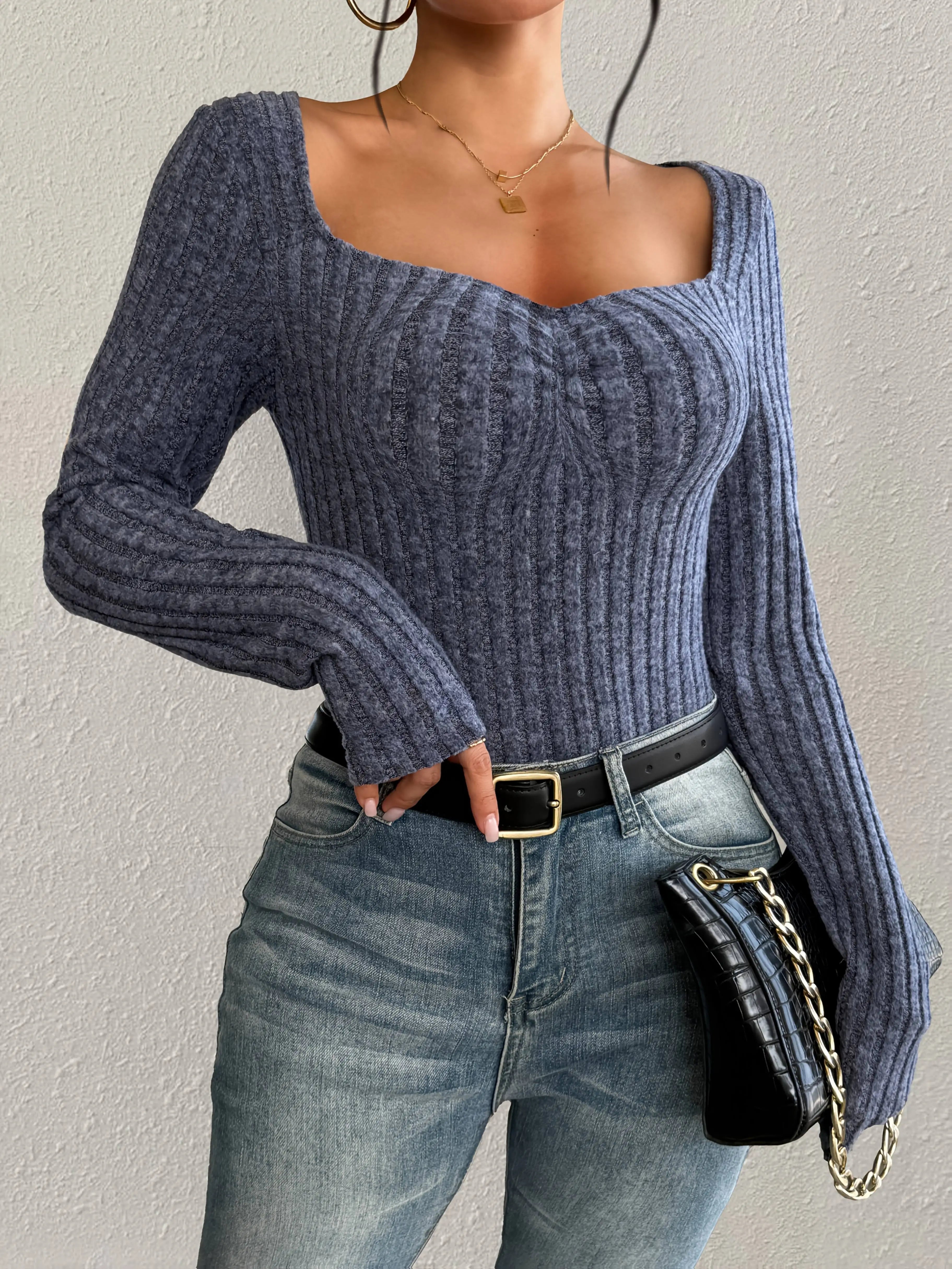 Elegant Casual Woman T-Shirt Fashion Loose T-Shirt Woman Temperament Long sleeve T-Shirt Holiday Weekend