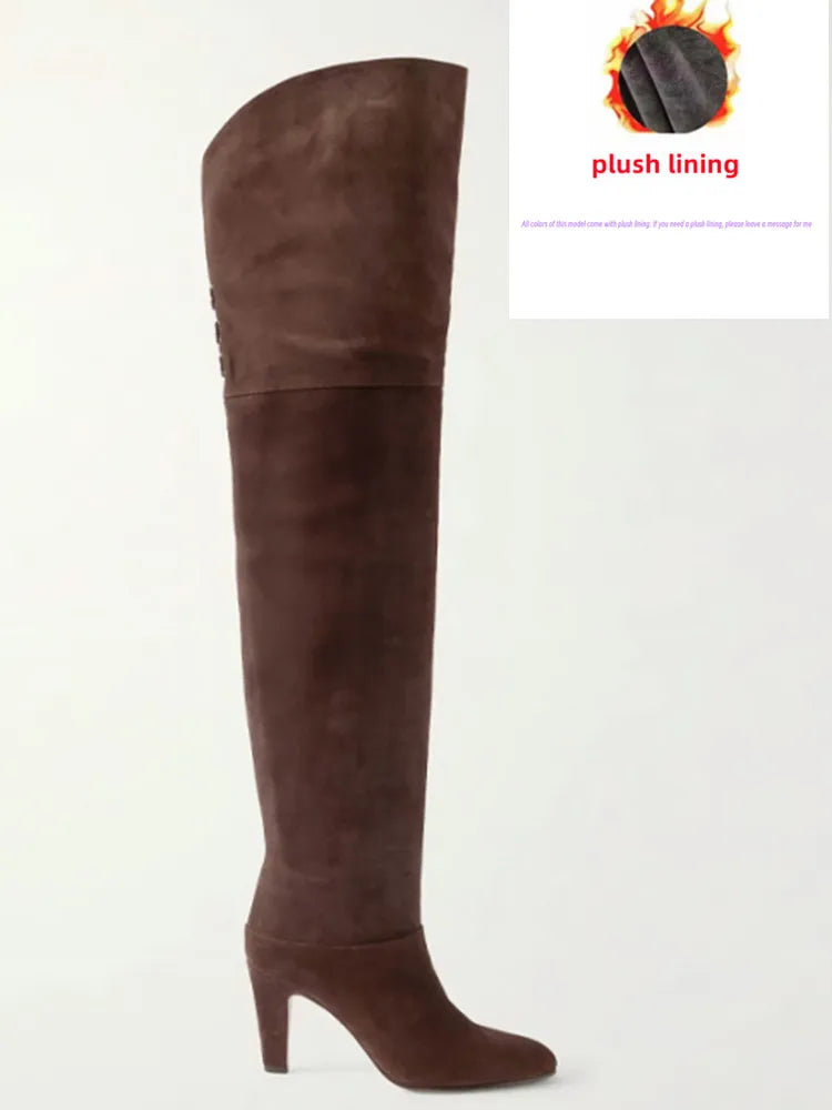Chic Suede Knee-High Boots for Winter Elegance