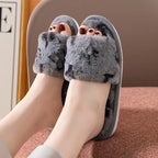 Fuzzy Fur Women's Slippers Indoor Autumn Winter Luxury Designer Woman Shoes Flats Fluffy Casual Slides Elegant Plush Home Shoe