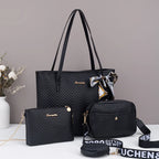 Wave pattern daily commuting large capacity tote bag handbag four piece set fashion trend personality change camera bag
