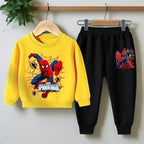 2025 New Kids Casual Sweatshirts Boys Toddler Cartoon Clothing Crewneck Comic Print Pullovers Pants 2pcs Long Sleeve Tracksuits