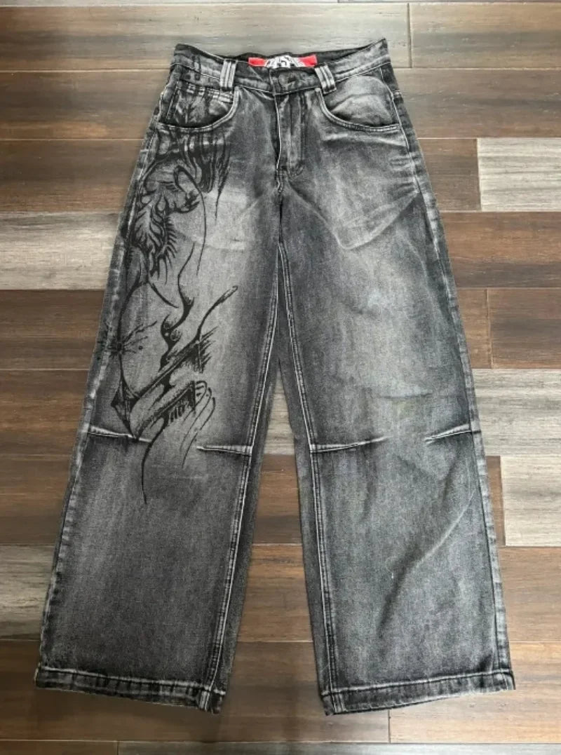 Embroidered Wing Pocket Boot Cut Jeans