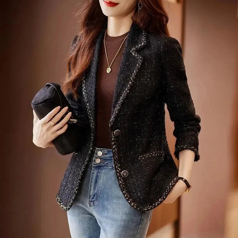 Spring Autumn Casual Blazer Jacket Women New Fashion Temperament Slim Ladies Coat Tops Single breasted Elegant Female Blazers