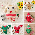Christmas Newborn Baby Romper cotton Winter velvet green Santa Elk long sleeve Unisex Baby Bodysuits  0-18 months baby Clothes