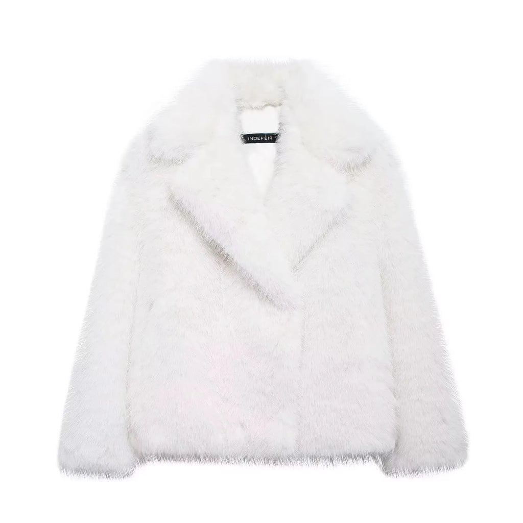 Elegant Faux Fur Women's Jacket - Cozy & Stylish