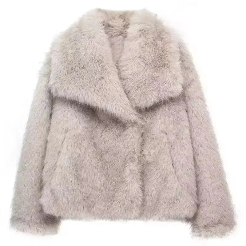 Elegant Faux Fur Women's Jacket - Cozy & Stylish