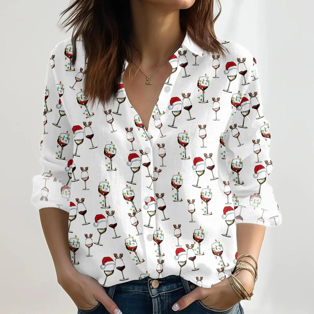 Christmas neon shirt with Christmas bear pattern for women, Christmas lights, Merry Christmas long-sleeved shirt