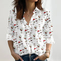 Christmas neon shirt with Christmas bear pattern for women, Christmas lights, Merry Christmas long-sleeved shirt