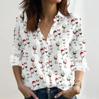 Christmas neon shirt with Christmas bear pattern for women, Christmas lights, Merry Christmas long-sleeved shirt