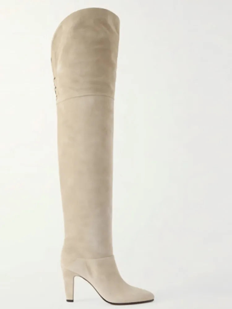 Chic Suede Knee-High Boots for Winter Elegance