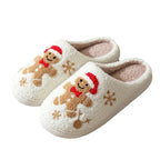 Cute Gingerbread Winter Warm Christmas Women Slippers  Slides Couple Houseshoes Men Bedroom Flat Soft Sole Home Shoes for Gift