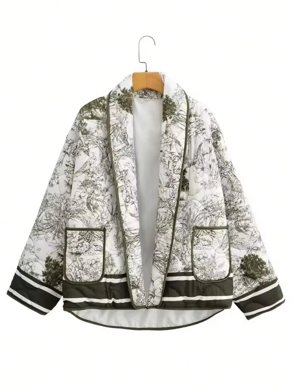 Elegant Quilted Jacket with Pockets - Women's Fashion