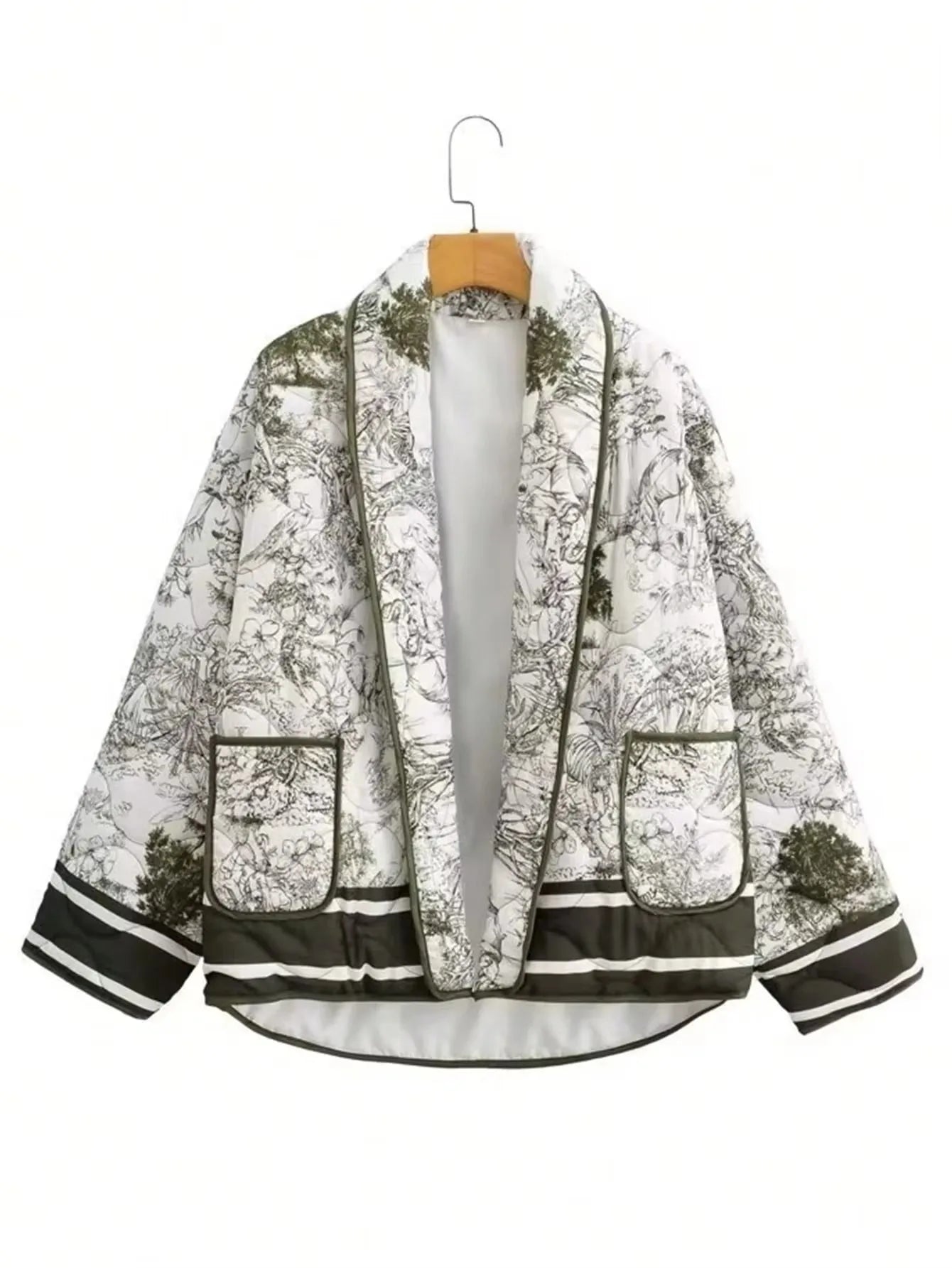 Elegant Quilted Jacket with Pockets - Women's Fashion