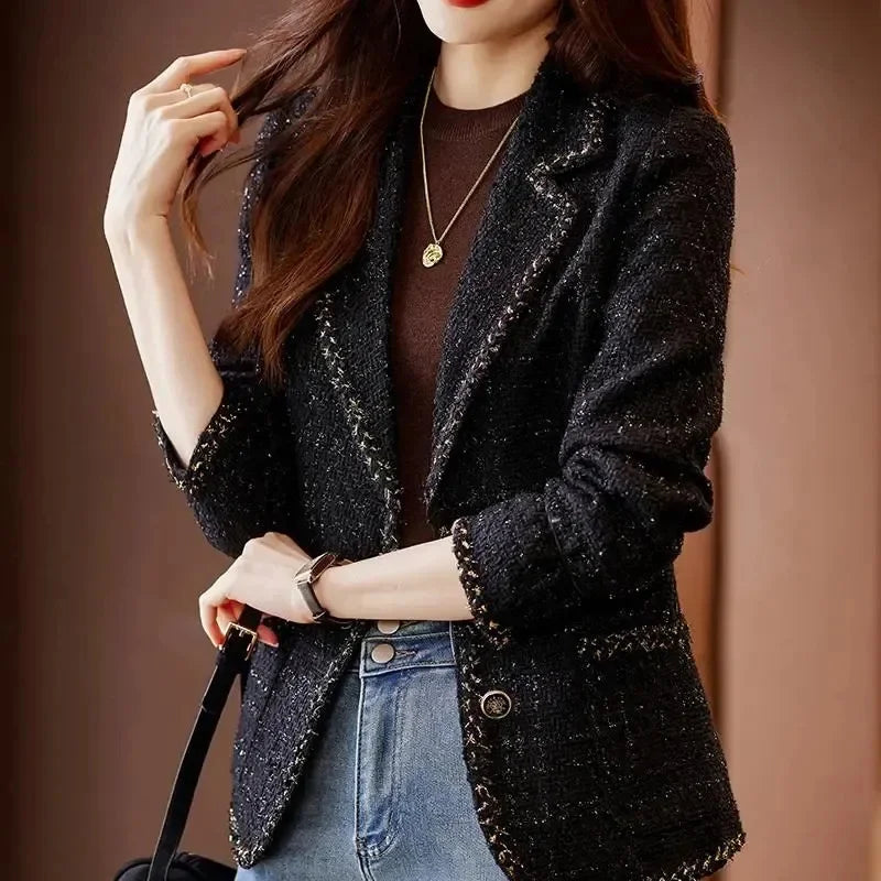 Spring Autumn Casual Blazer Jacket Women New Fashion Temperament Slim Ladies Coat Tops Single breasted Elegant Female Blazers