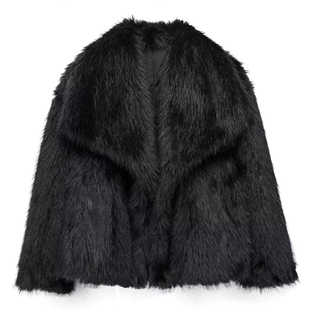Elegant Faux Fur Women's Jacket - Cozy & Stylish