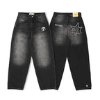 Embroidered Wing Pocket Boot Cut Jeans