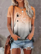 Chic Heart Print Oversized T-Shirt for Women