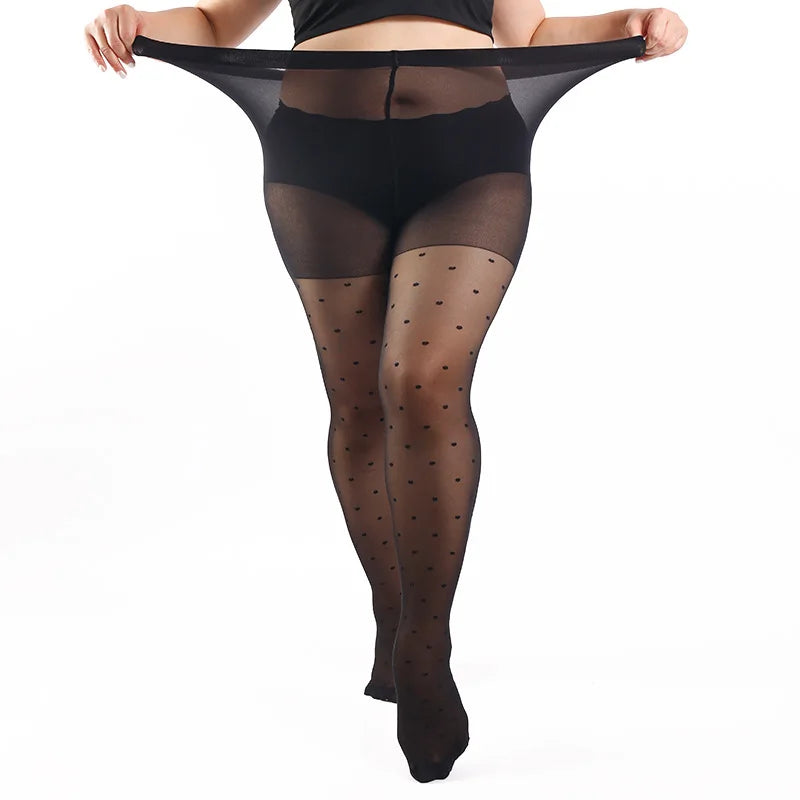 XL 2XL 3XL 4XL Meia-calça de tamanho grande anti-gancho resistente a rasgos super elástica ponto mágico meia-calça sem costura plus size nylons senhora