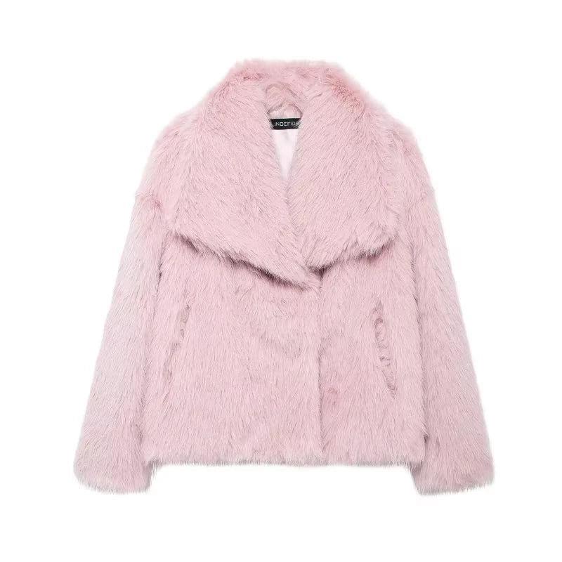 Elegant Faux Fur Women's Jacket - Cozy & Stylish