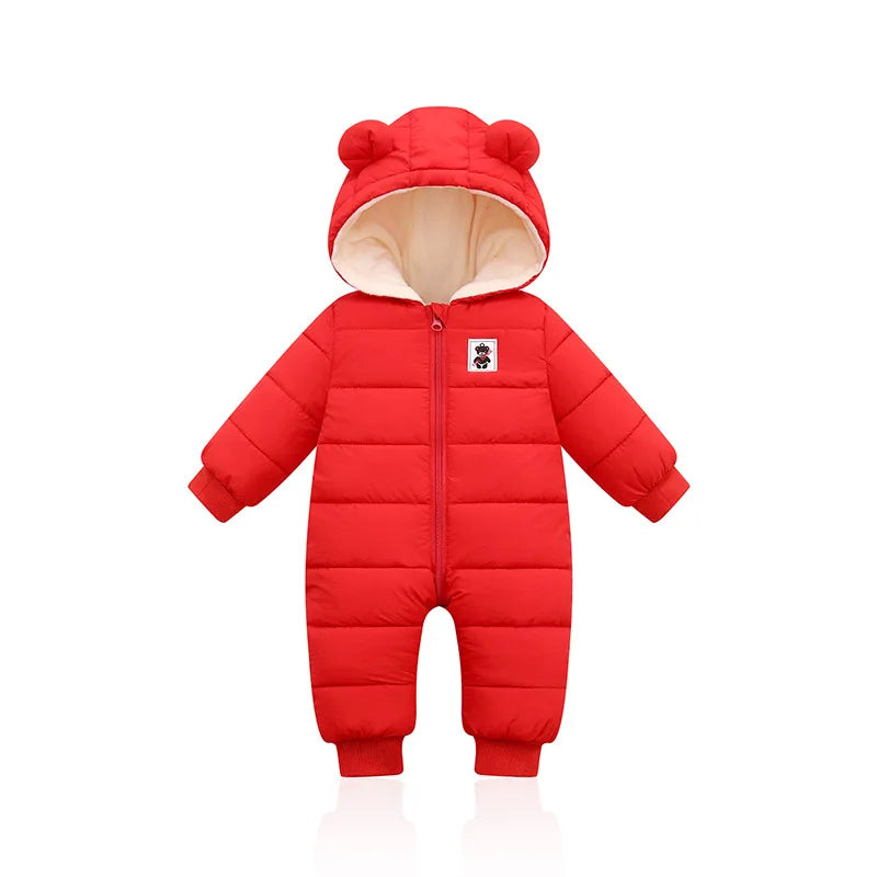 Cute Baby Boys Snowsuit New Born baby girls Winter Coat Toddler Clothes Hooded Zip Jumpsuit Baby bunting winter winter baby boy